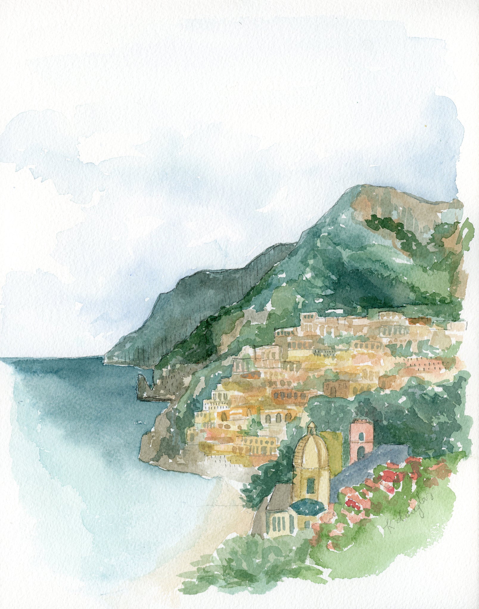 Amalfi Coast Original Painting- 11x14