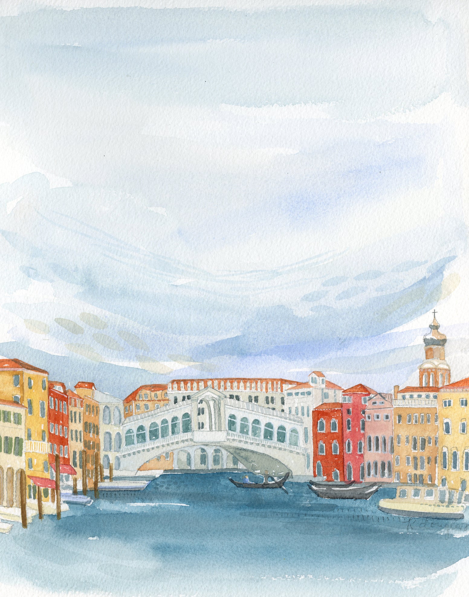 Venice Original Watercolor Painting- 11x14