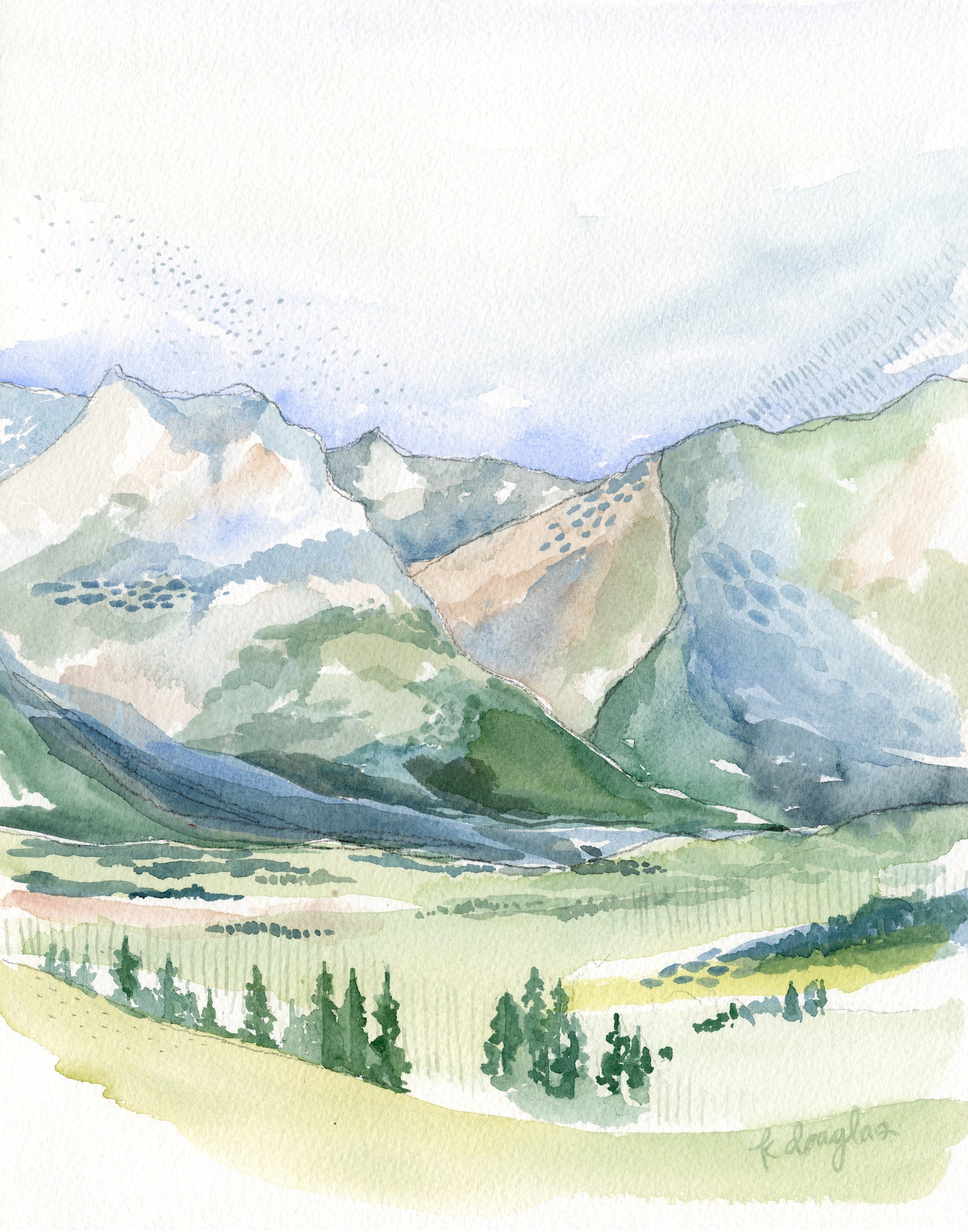 Switzerland Original Watercolor Painting- 11x14