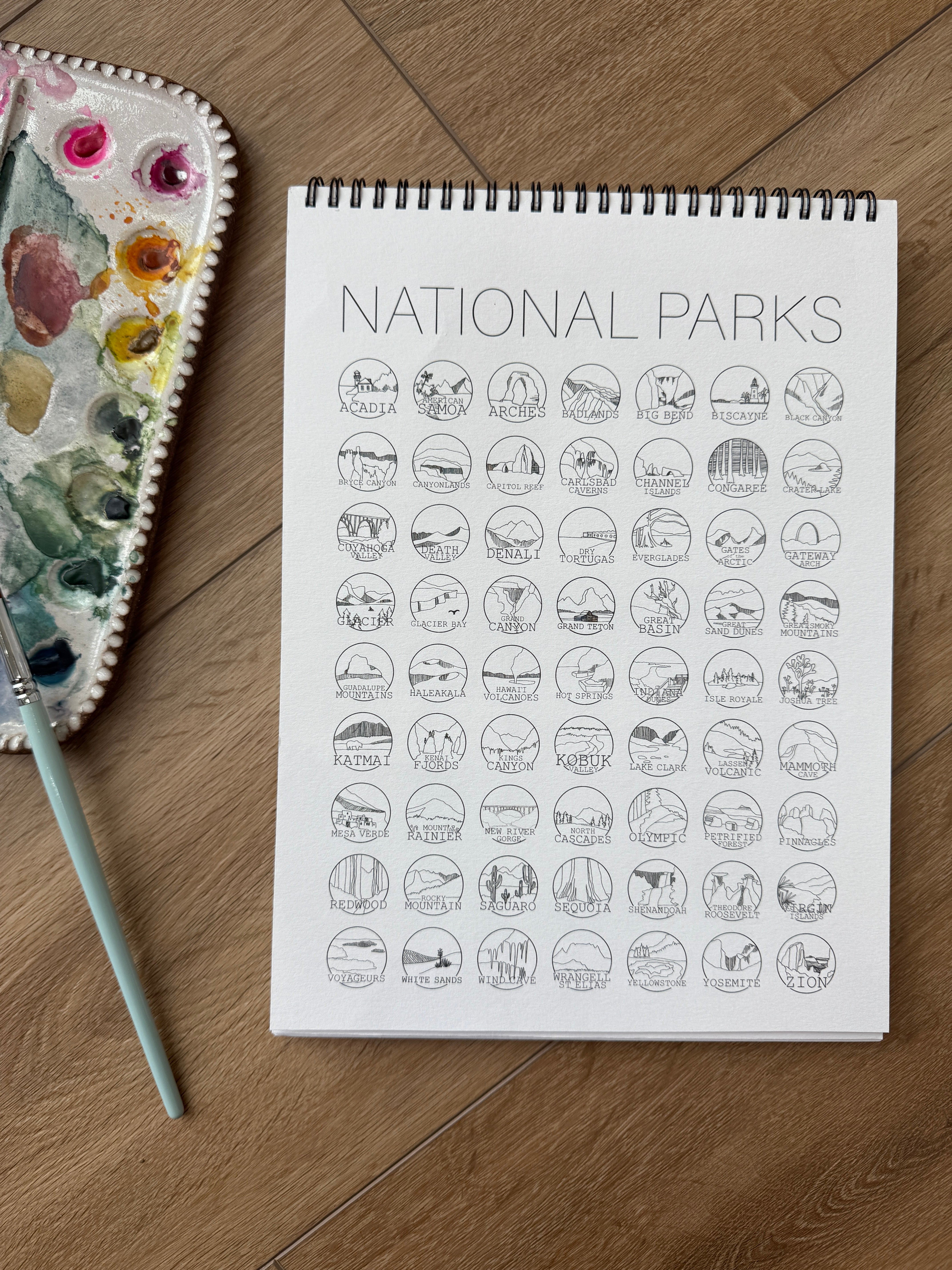 National Parks Watercolor Workbook