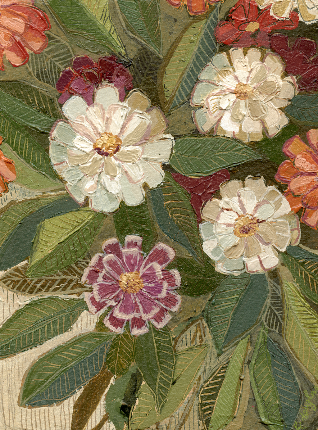 Zinnias Print