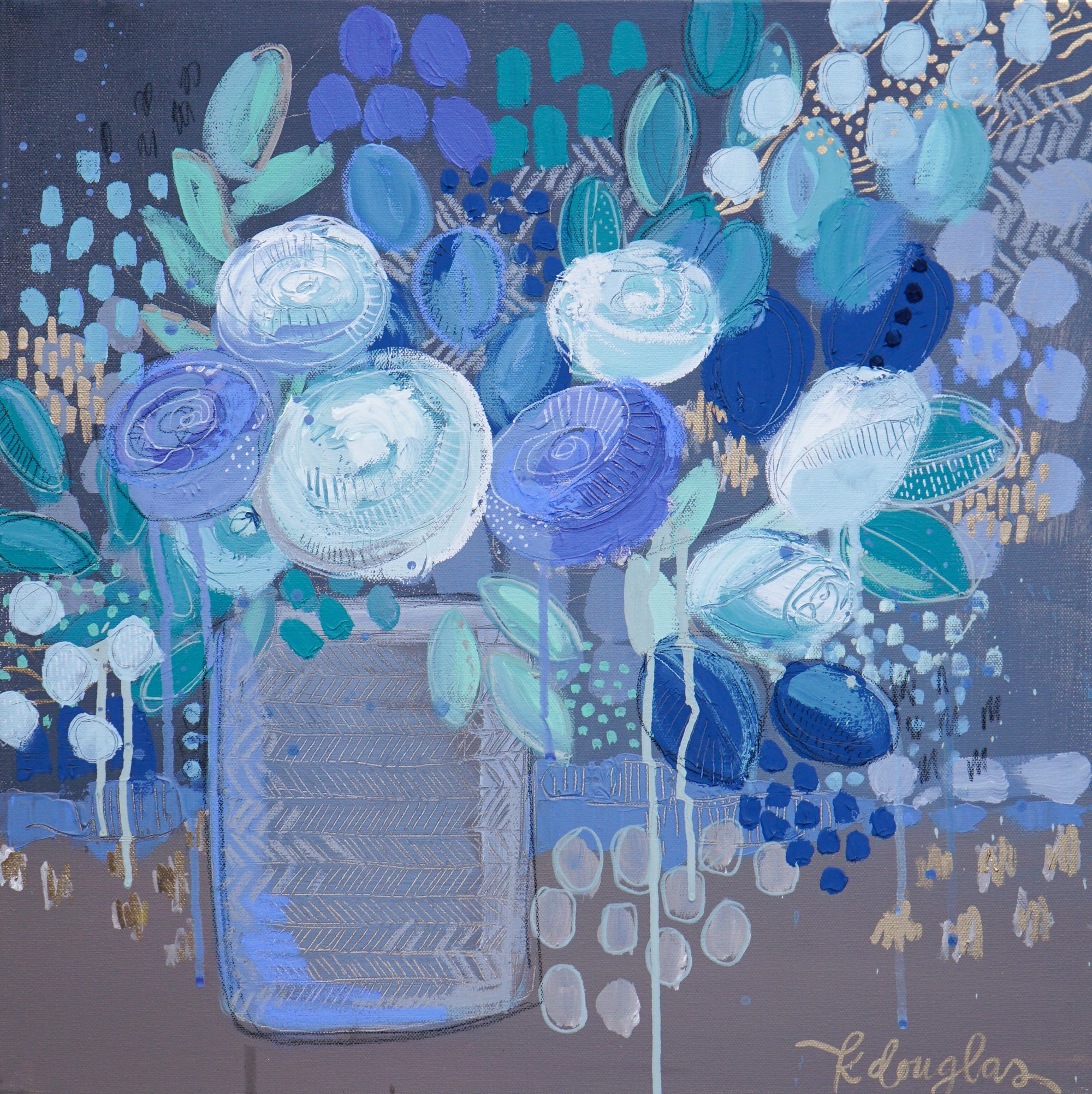 'Blue Floral' - Print