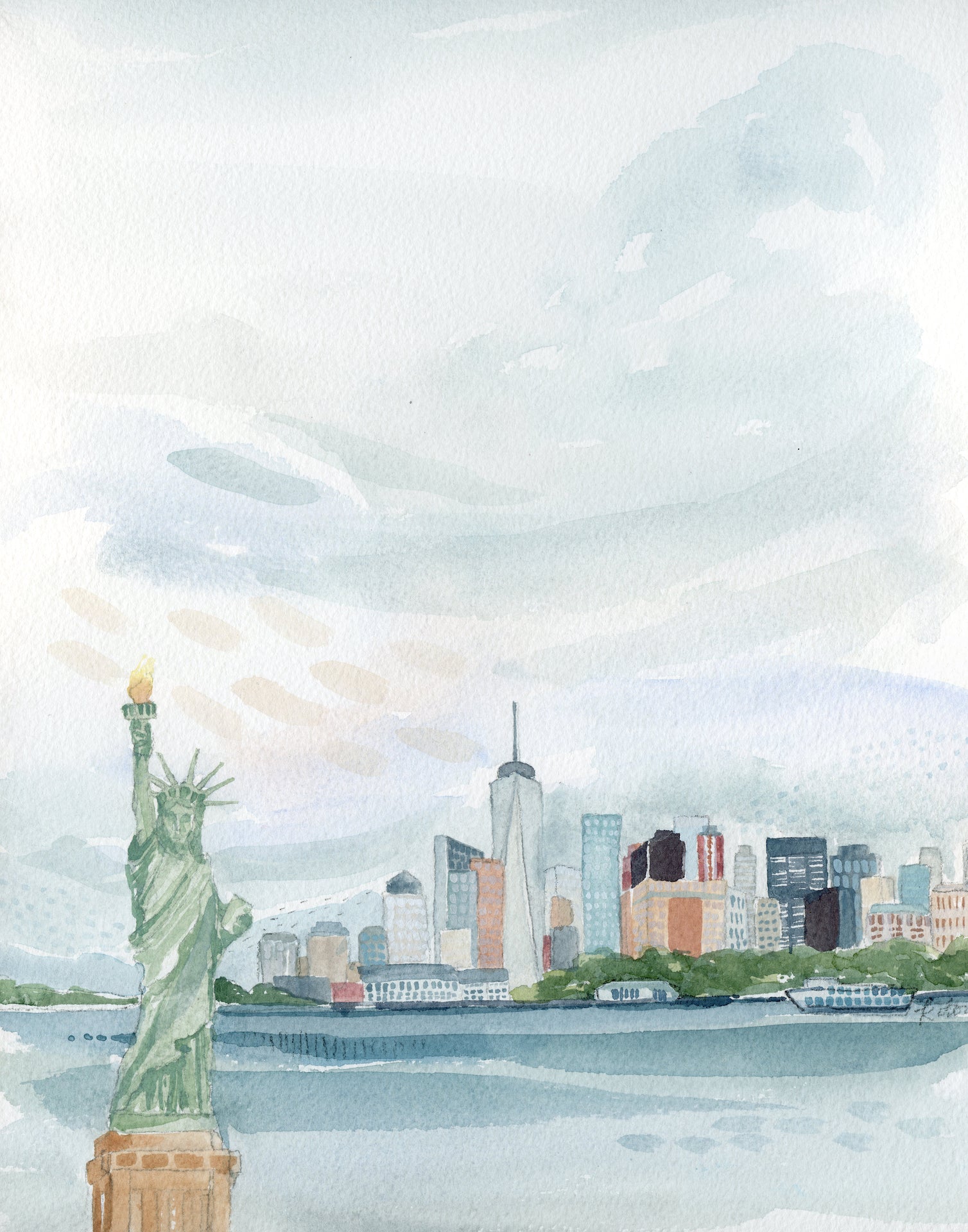 New York City Original Watercolor Painting- 11x14