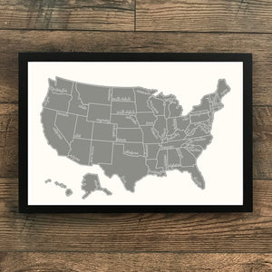 'Rose Less Traveled' - Silver United States Scratch Off Map