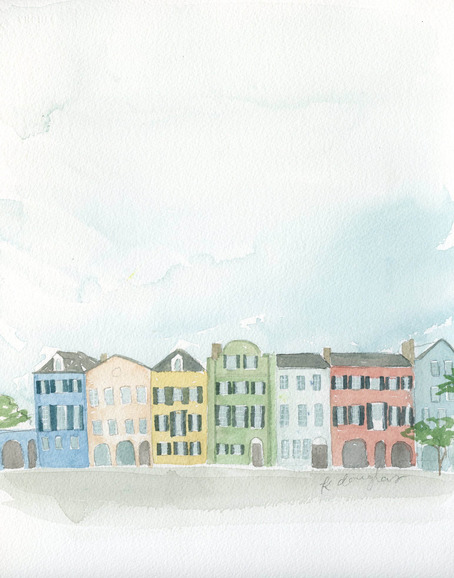 Charleston Original Watercolor Painting- 11x14