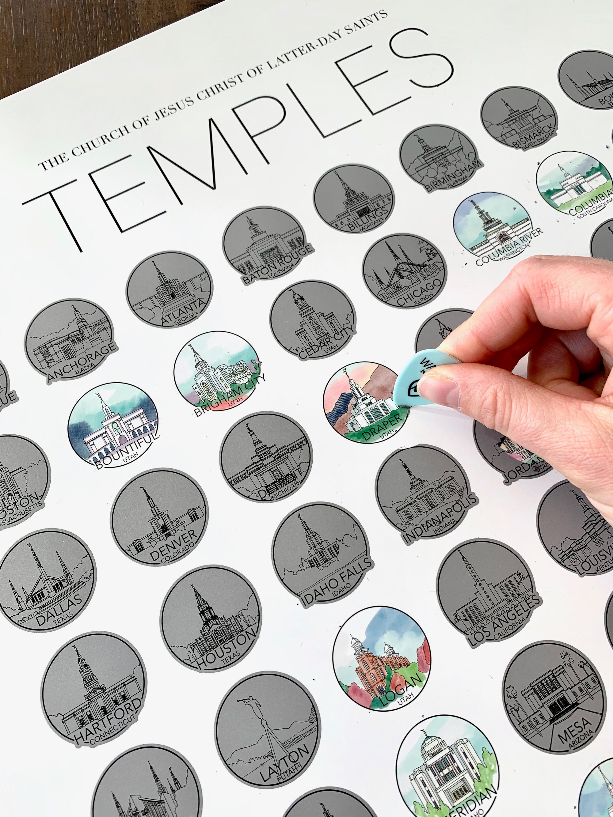 LDS Temple Scratch Off
