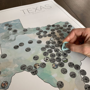 Texas State Bucket List Scratch off Map